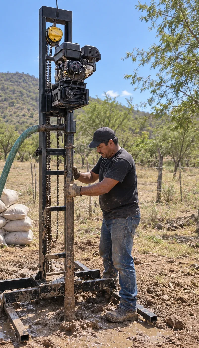 Operador perforando con la MP-30 portátil